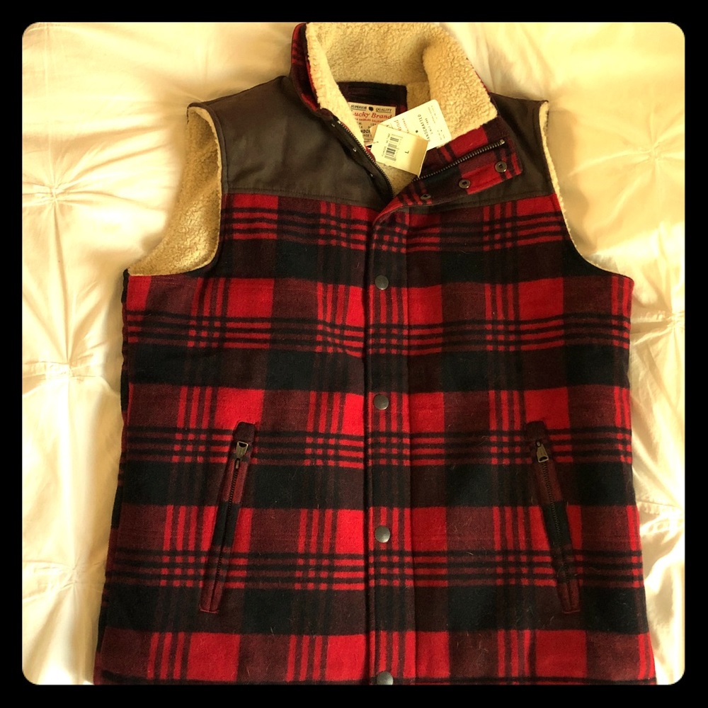Sherpa lined buffalo vest
